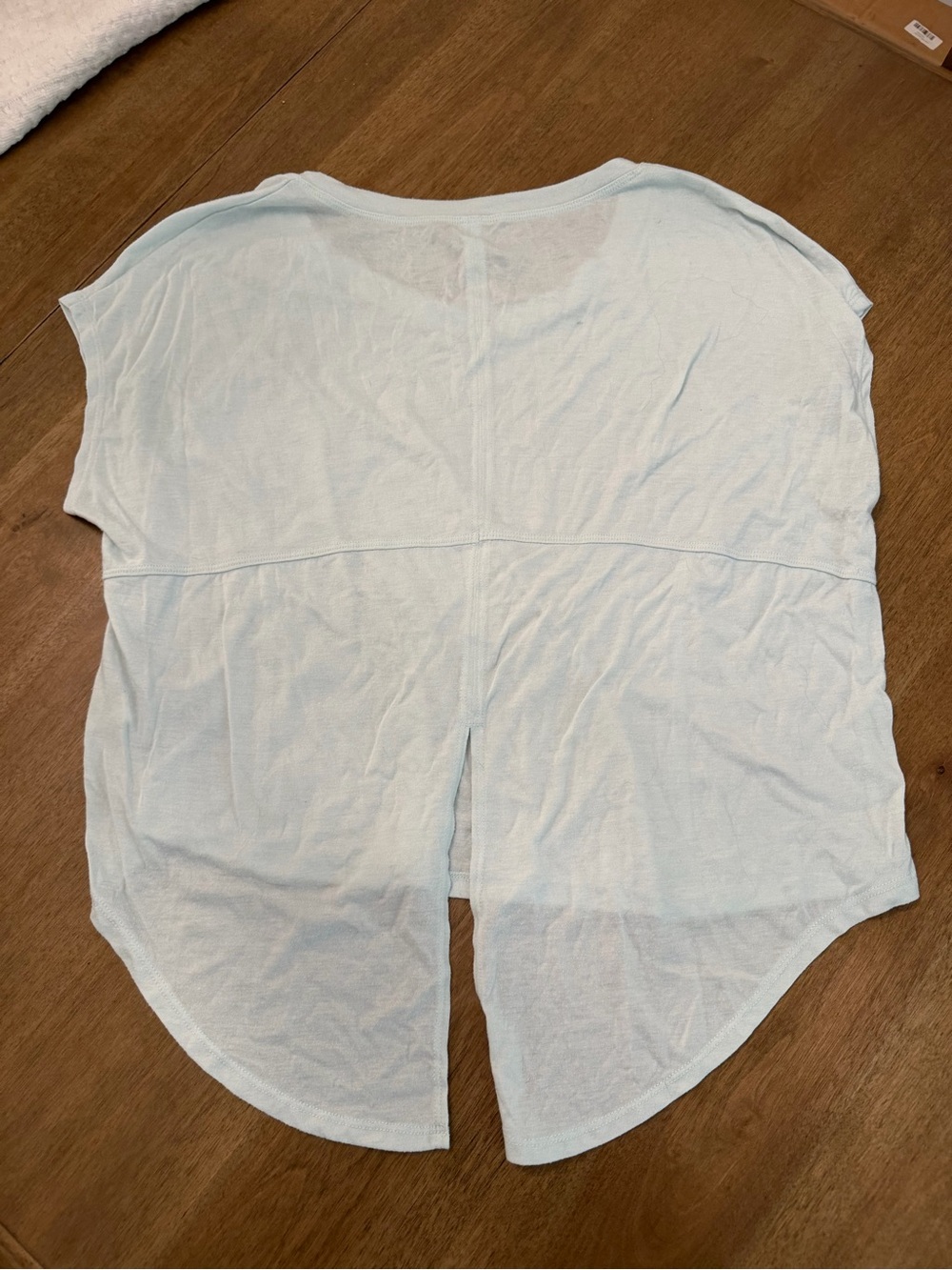 Light Blue Split-Back Women’s Top